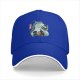 Black baseball cap with dragon and anime character graphic print