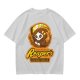 Olive green graphic t-shirt with cute reaper coffee themed print