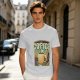 Olive Graphic T-Shirt With Coffee And Mountain Sunrise Design