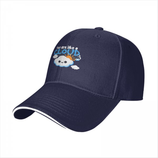 Black baseball cap with 'You are like a cloud' cute cloud graphic