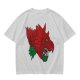 Olive T-Shirt With Fierce Armored Beast Head Graphic