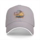 Black baseball cap with anime fire demon ramen bowl graphic
