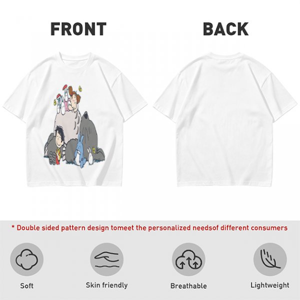 Olive T-shirt with whimsical forest spirit and children graphic print