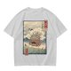 Olive t-shirt with ukiyo-e style Howl's Moving Castle print