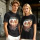 Olive Green T-Shirt With Creepy Melting Skull Apple Graphic