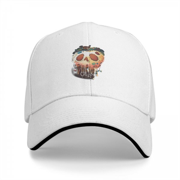 Black Baseball Cap With Melting Skull Creepy Graphic