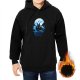 Black hoodie with night dragon silhouette against full moon graphic