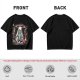 Olive T-Shirt with UFO Abducting Cat Over Burning City