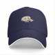 Black Baseball Cap With Cute Cartoon Character Holding A Tube Print