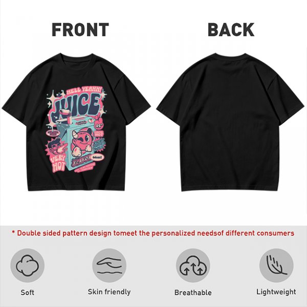 Olive t-shirt with retro hot juice devil graphic print