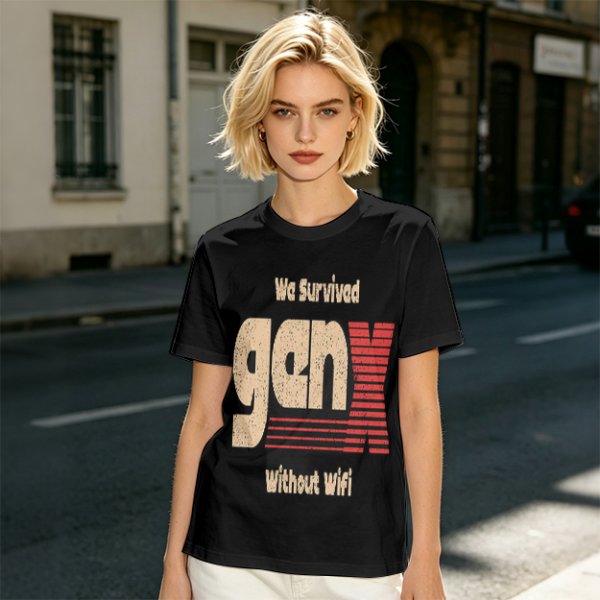 Gen X We Survived Without Wifi Graphic T-Shirt