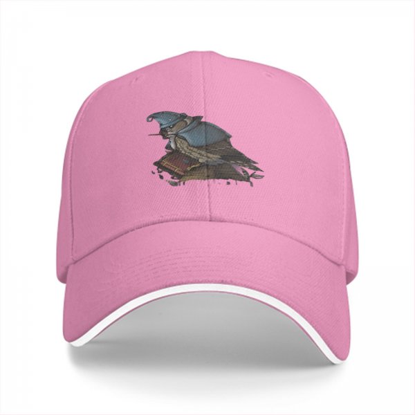 Black Baseball Cap With Wizard Owl Art Print