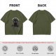 Olive t-shirt with black cat 'In My Defense I Was Under Catnip' print