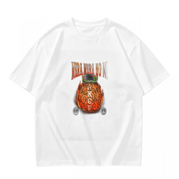 Olive T-Shirt with Flaming Devil Fruit Graphic Print