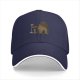 Black baseball cap with whimsical anime-style graphic print