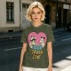 Olive Graphic T-Shirt with Raccoon and Opossum Trash Love Design