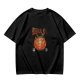 Olive T-Shirt with Flaming Devil Fruit Graphic Print