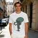 Olive T-Shirt With Alien Eating Ice Cream Graphic