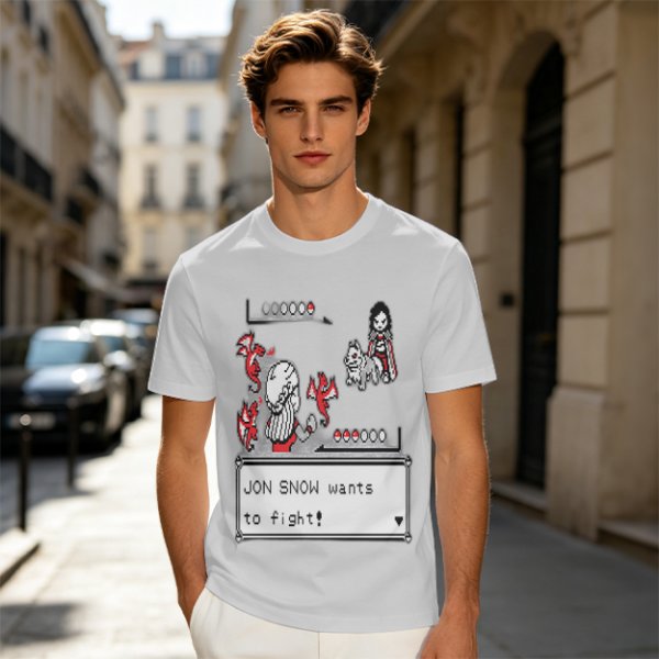Jon Snow wants to fight Game of Thrones Pokemon style graphic tee