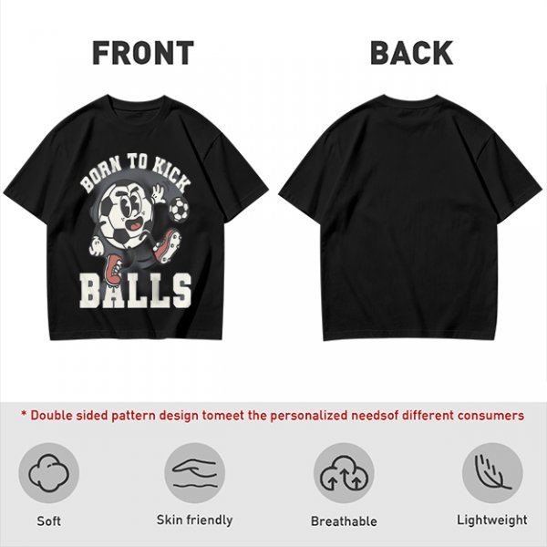 Olive Soccer Graphic T-Shirt with 'Born To Kick Balls' Print