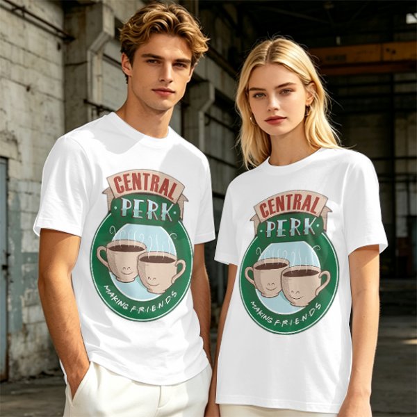 Central Perk Making Friends Coffee Cup Graphic T-Shirt