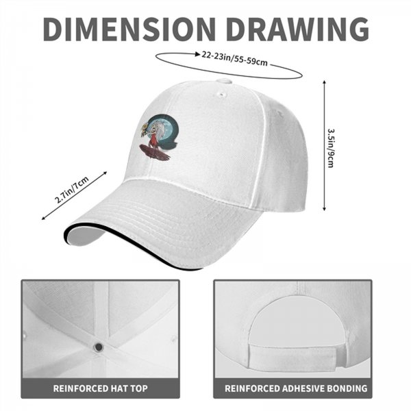 Black baseball cap with The Owl House Eda and King graphic print
