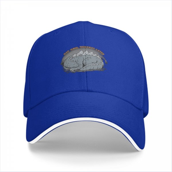 Black Baseball Cap with Sleeping Dragon 'Nap Now Destroy Later' Print