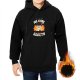 Black hoodie with 'My Alone Time Is For Your Safety' cat graphic