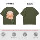 Olive T-Shirt With Cute Cartoon Hamburger Print