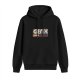 Black hoodie with retro GEN X graphic print
