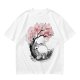 Olive T-shirt with Totoro and Cherry Blossom Tree Art Print