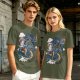 Olive Anime Dragon Graphic Short Sleeve T-Shirt