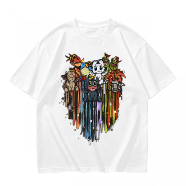 Olive T-Shirt With Cute How To Train Your Dragon Character Print