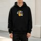 Black hoodie with sweet dreams moon and clouds graphic print