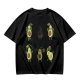 Olive Green T-Shirt with Cartoon Avocado Fitness Characters Print