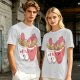 Olive T-Shirt With Cute Ramen Cups In Love Graphic
