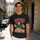 Olive green graphic t-shirt with playful pupperoni pizza dog design