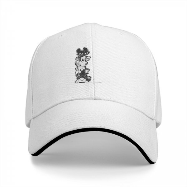 Black Baseball Cap With Stacked Cartoon Creature Graphic