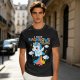 Olive t-shirt with playful unicorn rainbow poop and glitter fart graphic