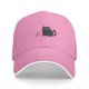Black Baseball Cap With Minimalist Grey Cat Graphic Design