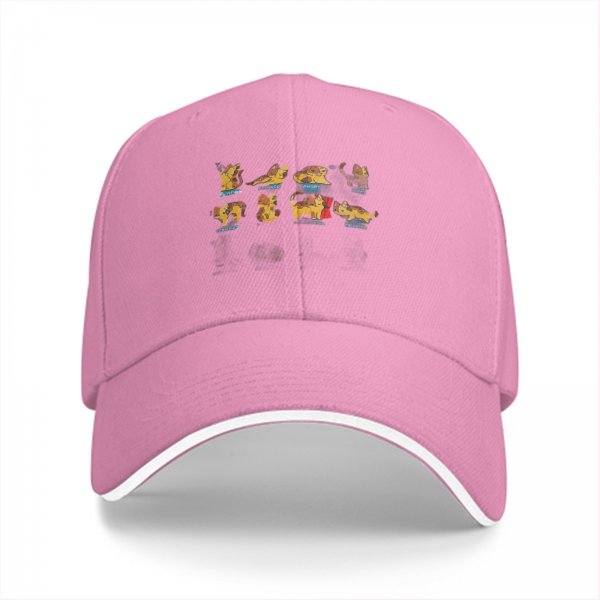 Black baseball cap with playful illustrated cat designs