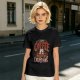 Olive t-shirt with coffee bear graphic that says a cup of coffee solves everything
