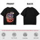 Halloween pumpkin ramen bowl with cute monster graphic t-shirt