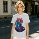 Olive T-Shirt With Vibrant Fantasy Creature Graphic Print