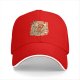 Black baseball cap with giant hot kaiju destroying city graphic