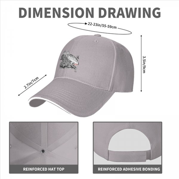 Black Baseball Cap With Detailed Monochrome Dragon Art Print