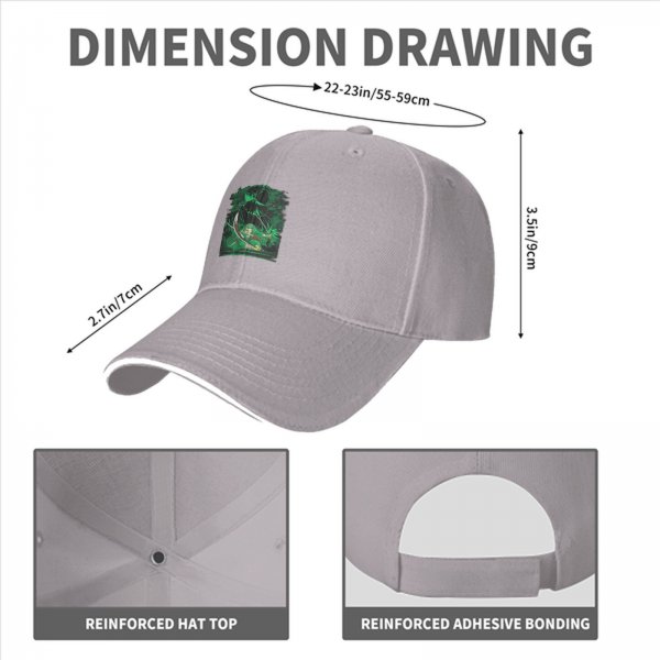 Black Baseball Cap With Anime Swordsman Green Graphic Print