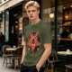 Olive T-Shirt With Pizza Pentagram Graphic Design