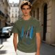Olive Graphic T-Shirt With Futuristic Silhouette Figures Print