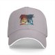 Black baseball cap with fantasy dragon and wolf open book graphic